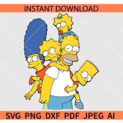 Bart Simpsons family SVG, Layered Bart Simpsons family SVG