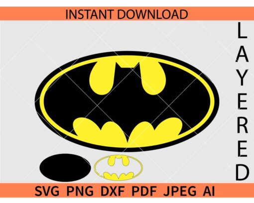 Batman logo SVG, Layered Batman logo SVG, Batman logo Layered SVG