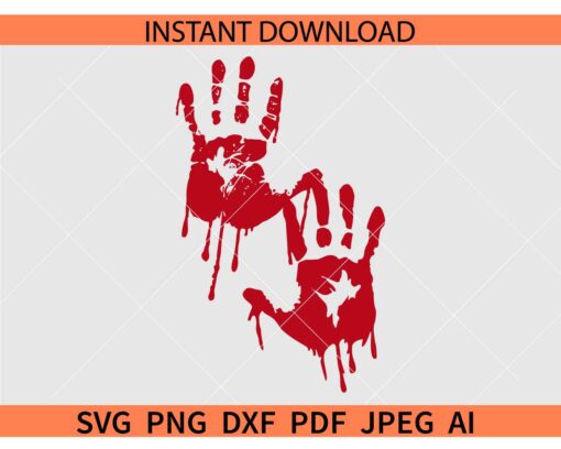 Bloody hand SVG, Hand Oozing Blood SVG, Drippy Bloody Hand SVG