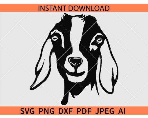 Boer Goat Head Silhouette SVG, Boer Goat SVG