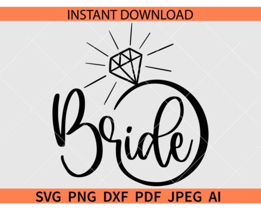 Bride Diamond SVG, Marriage Ring SVG, Bride Diamond Ring SVG
