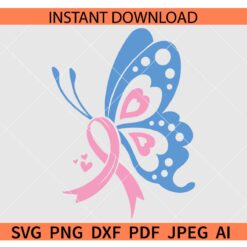 Butterfly Infant Loss Awareness SVG, Infant and Pregnancy Loss Ribbon Butterfly SVG