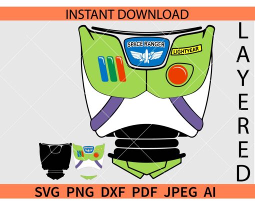 Buzz Lightyear costume SVG, Buzz Lightyear Toy Story Costume SVG
