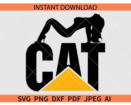 CAT Logo woman SVG, woman CAT Logo SVG, Caterpillar Woman SVG
