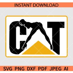 CAT caterpillar Woman SVG, CAT caterpillar Logo Woman SVG