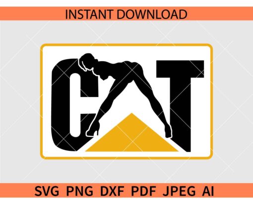 CAT caterpillar Woman SVG, CAT caterpillar Logo Woman SVG