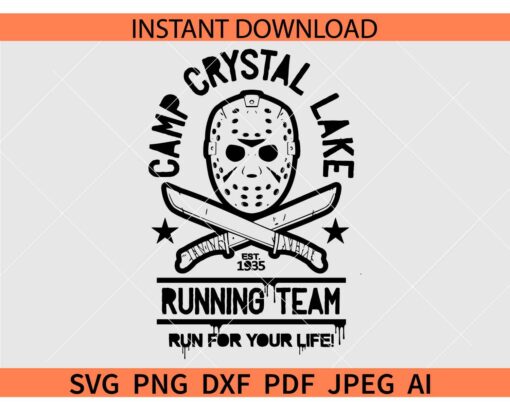 Camp Crystal Lake Running Team SVG, Camp Crystal Lake Est 1935 SVG