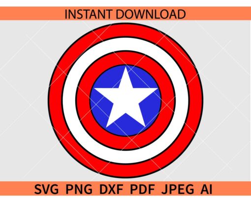 Captain America shield SVG, Patriotic Shield SVG