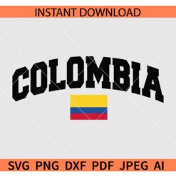 Colombia Flag SVG, Colombia Varsity SVG