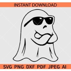 Cool ghost SVG, Ghost with Sunglasses SVG