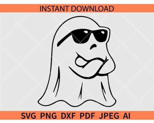Cool ghost SVG, Ghost with Sunglasses SVG