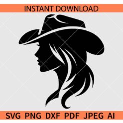 Cowgirl Clipart SVG, Cowgirl Silhouette SVG