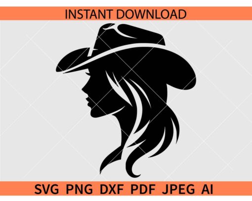 Cowgirl Clipart SVG, Cowgirl Silhouette SVG