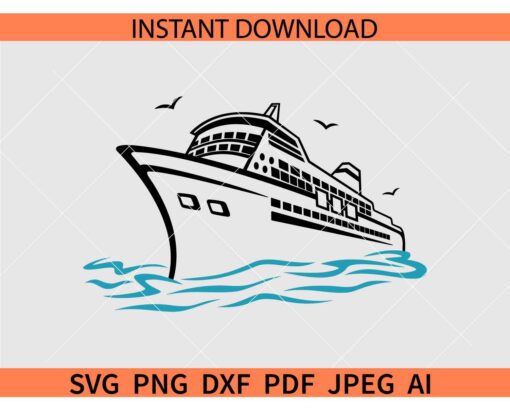 Cruise Ship SVG, Cruise Vacation SVG, Yacht Sailing SVG