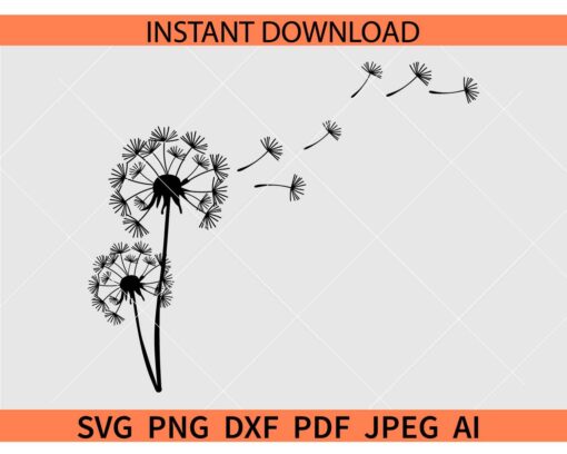 Dandelion SVG, Blowing Dandelion SVG