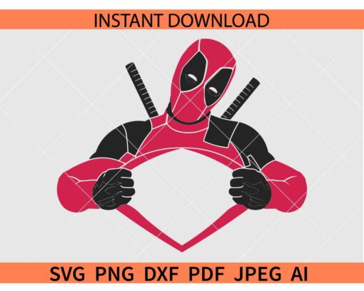 Deadpool open shirt SVG, Superhero SVG, Deadpool Open Chest SVG