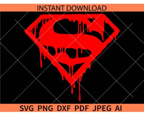 Drippy Superman logo SVG, Superman logo Dripping SVG