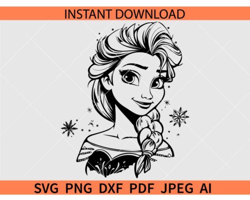 Elsa Frozen SVG, Disney Princess Elsa SVG, Elsa Ana SVG