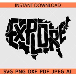 Explore US map SVG, American map explore SVG