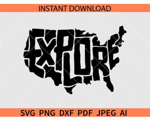 Explore US map SVG, American map explore SVG