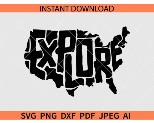 Explore US map SVG, American map explore SVG