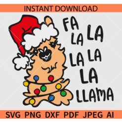Falala llama SVG, Santa Llama SVG, Falala Christmas llama SVG