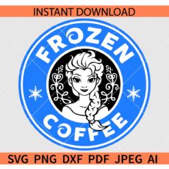 Frozen Coffee Elsa Starbucks Logo SVG, Starbucks Frozen coffee SVG