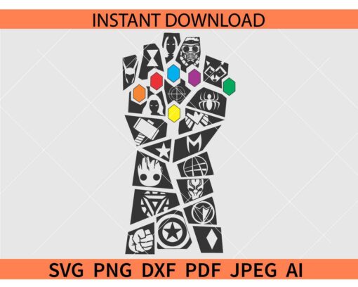 Gauntlet Avengers SVG, Infinity War SVG, Infinity Gauntlet SVG