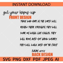 Get your hopes up SVG, Isaiah 40 31 SVG, Soar like an eagle Bible Verse SVG