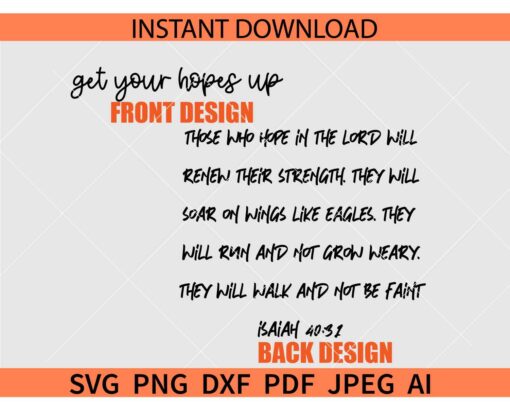 Get your hopes up SVG, Isaiah 40 31 SVG, Soar like an eagle Bible Verse SVG