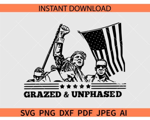 Glazed and unphased Trump SVG, Us Flag Glazed and unphased Trump SVG