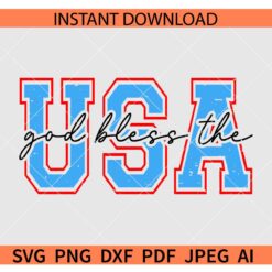God Bless The USA  SVG, Varsity God Bless The USA SVG