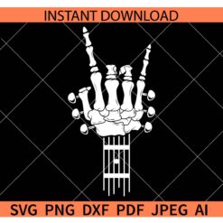 Guitar rock on hand SVG, Rock on Hand Guitar SVG