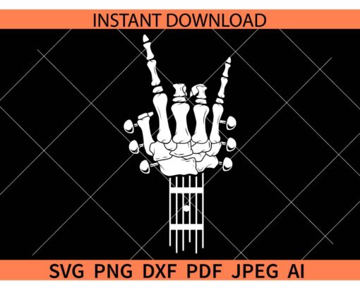 Guitar rock on hand SVG, Rock on Hand Guitar SVG