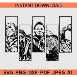 Halloween Horror Movie Killers SVG, Halloween movie characters SVG