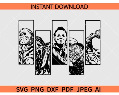 Halloween Horror Movie Killers SVG, Halloween movie characters SVG
