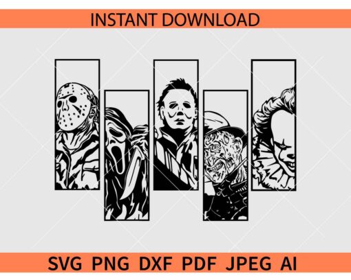 Halloween Horror Movie Killers SVG, Halloween movie characters SVG