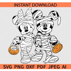 Halloween Mummy Mouse SVG, Disney Mummy with Pumpkin SVG
