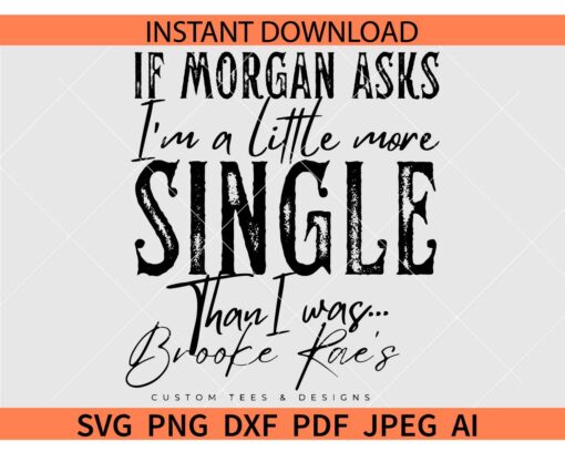 If Morgan Asks I'm A Little More Single Than I Was SVG