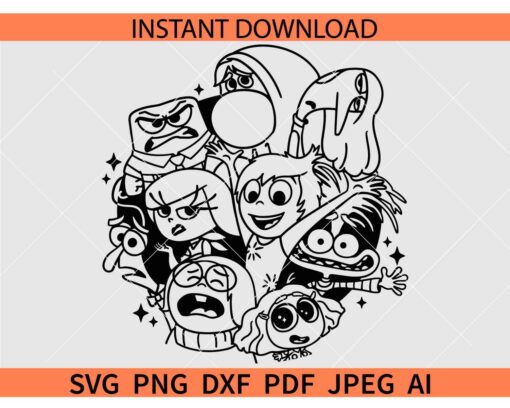 Inside Out 2 Characters SVG, Disney Pixar Characters SVG
