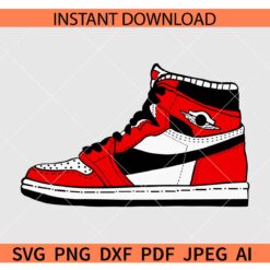 Jordan Sneaker shoe SVG, Layered Jordan Shoe SVG, Red White and black Jordan Sneakers SVG