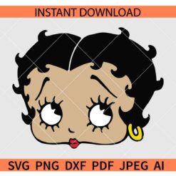 Layered Betty Face SVG, Betty Boop Face SVG