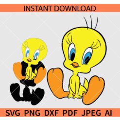 Layered Tweety SVG, Tweety Looney Toones SVG