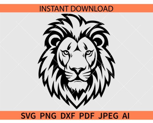 Lion Head SVG, Lion Face SVG
