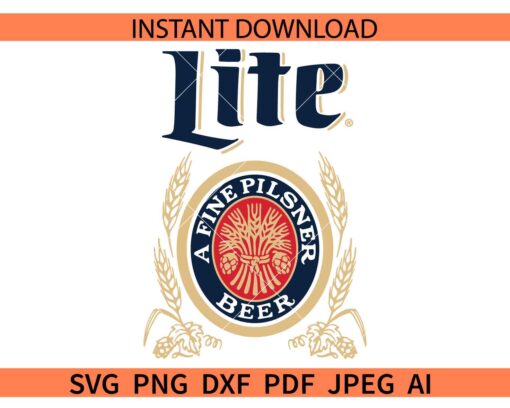 Lite A Fine Pilsner Beer SVG, Pilsner Lite Beer Logo SVG