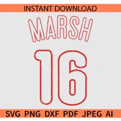Marsh Jersey SVG, No 16 Marsh Jersey SVG