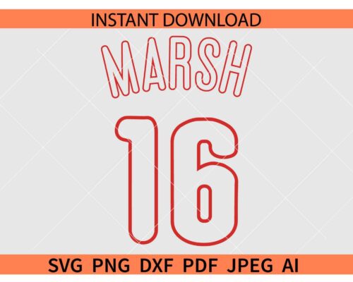 Marsh Jersey SVG, No 16 Marsh Jersey SVG