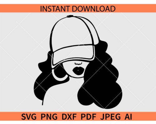 Melanin woman Cap SVG, Melanin woman Earrings SVG