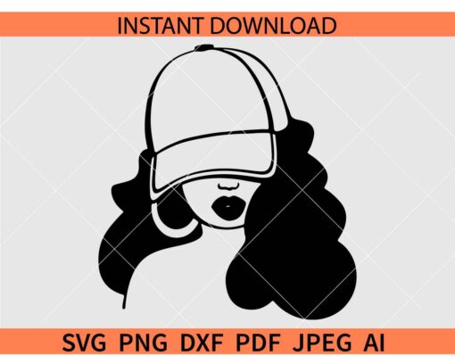 Melanin woman Cap SVG, Melanin woman Earrings SVG