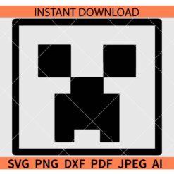 Minecraft Game head SVG, Mncrft SVG, Game Head SVG